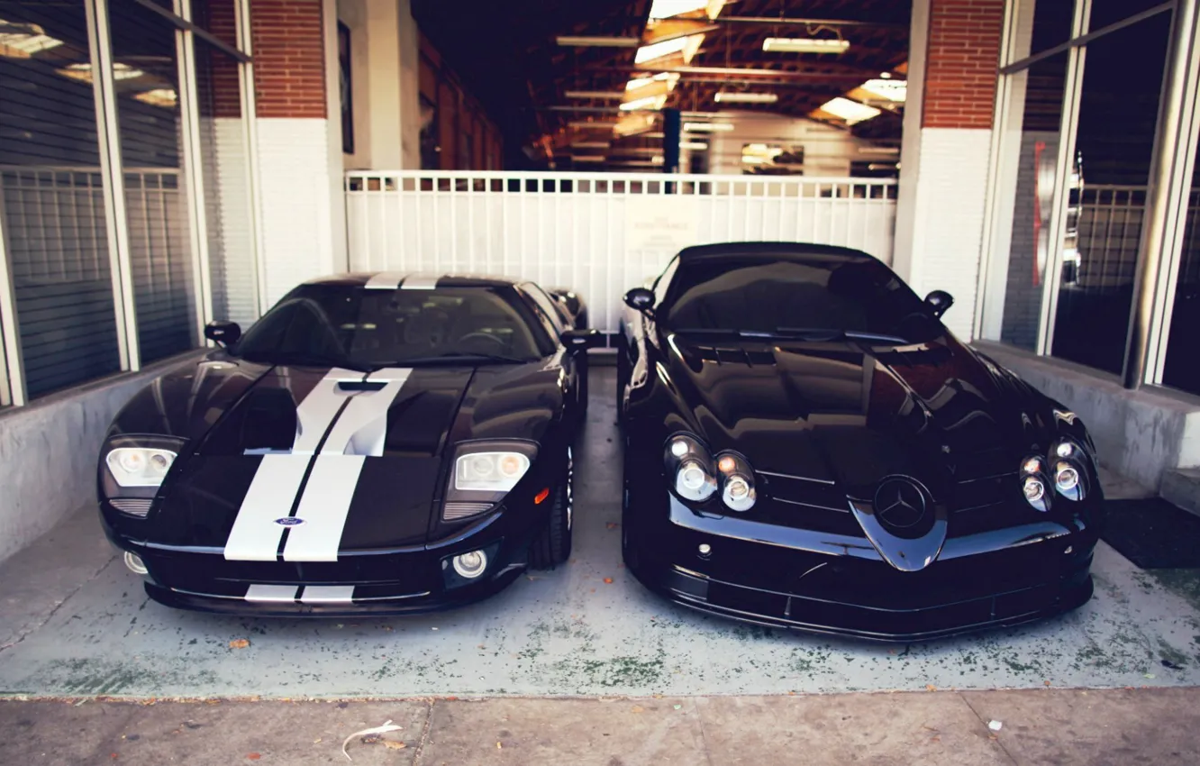 Фото обои Ford GT, mercedes, slr