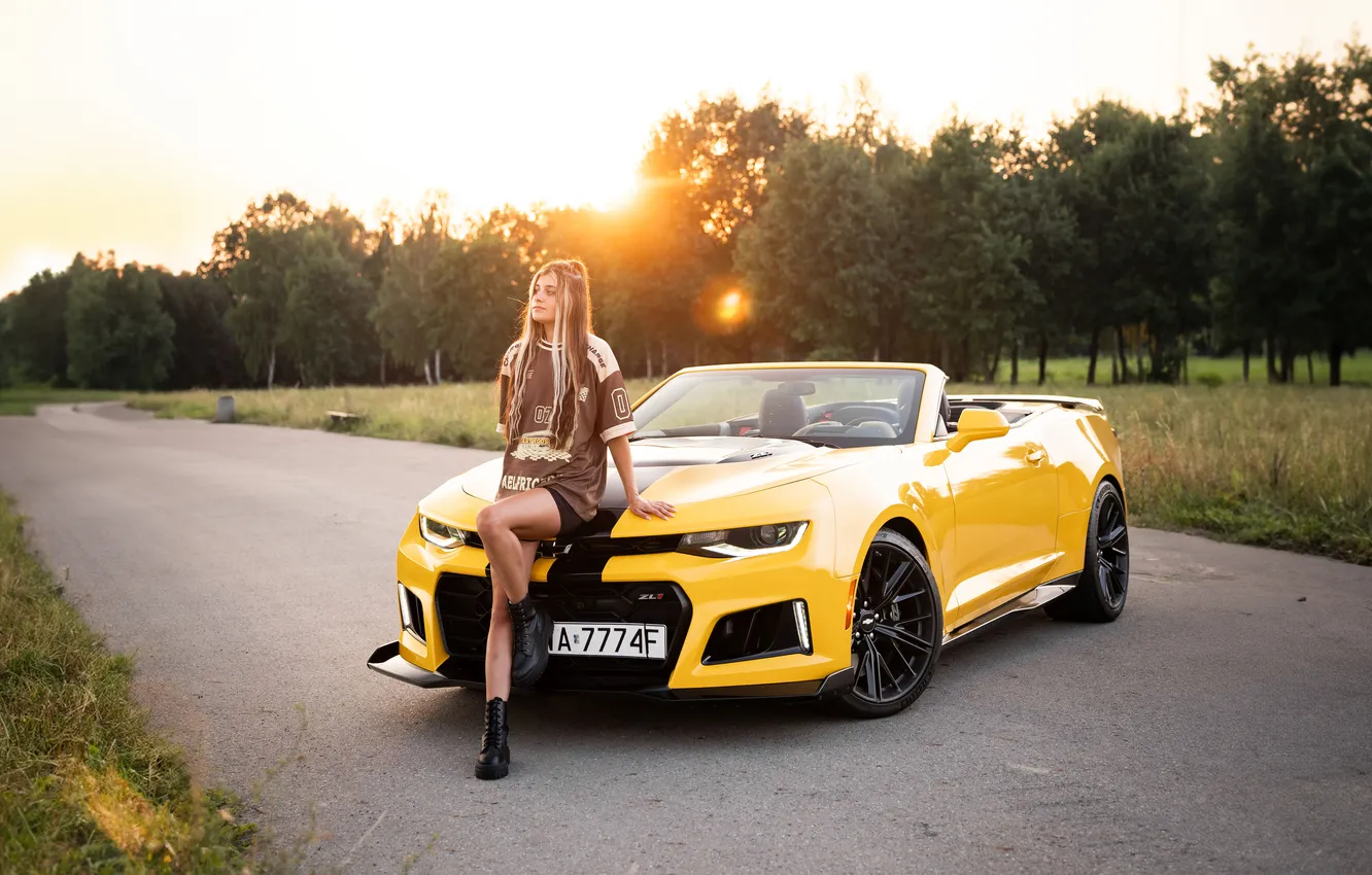 Фото обои car, girl, woman, convertible