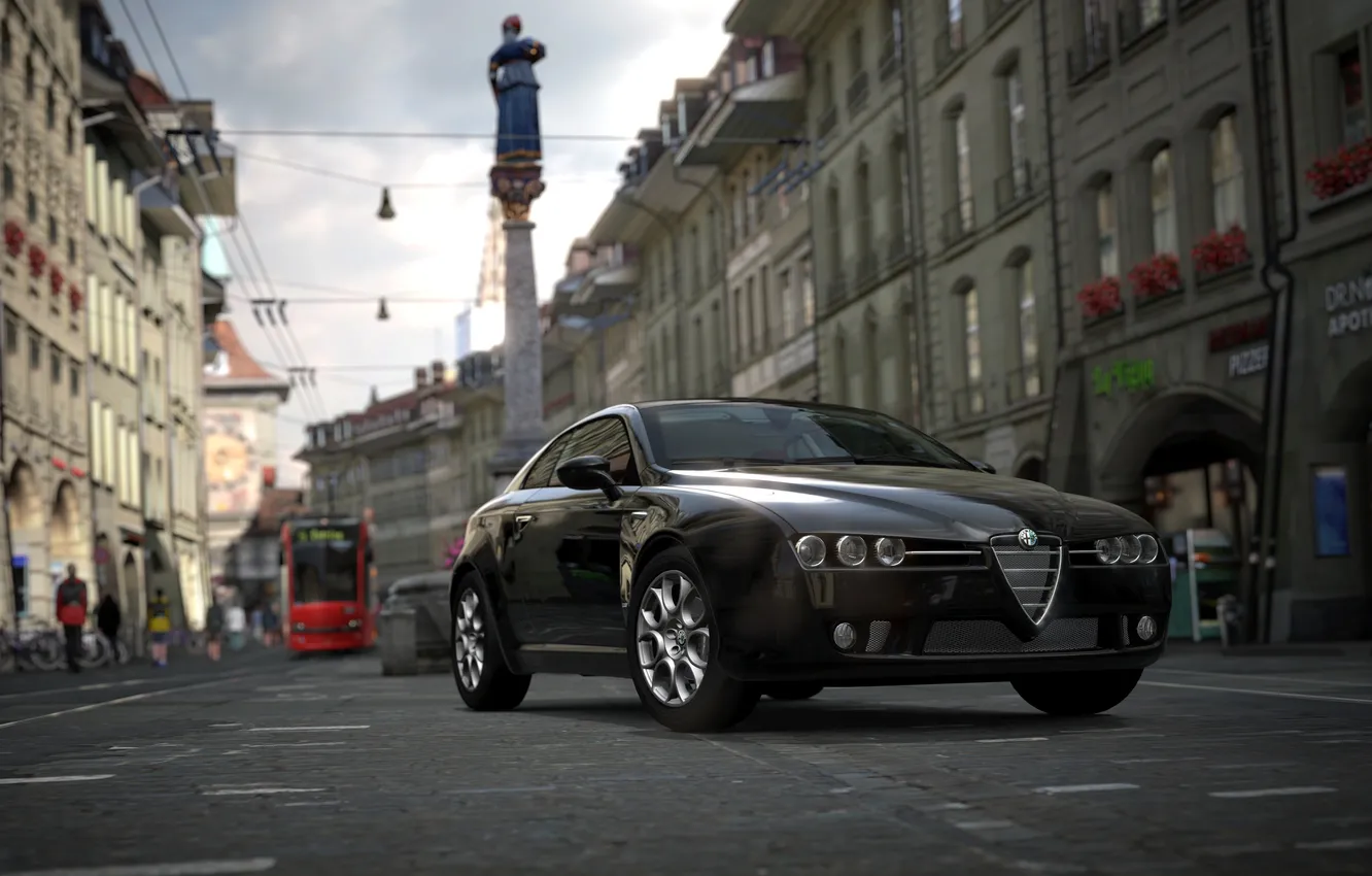 Фото обои площадь, Gran Turismo 5, AlfaRomeo