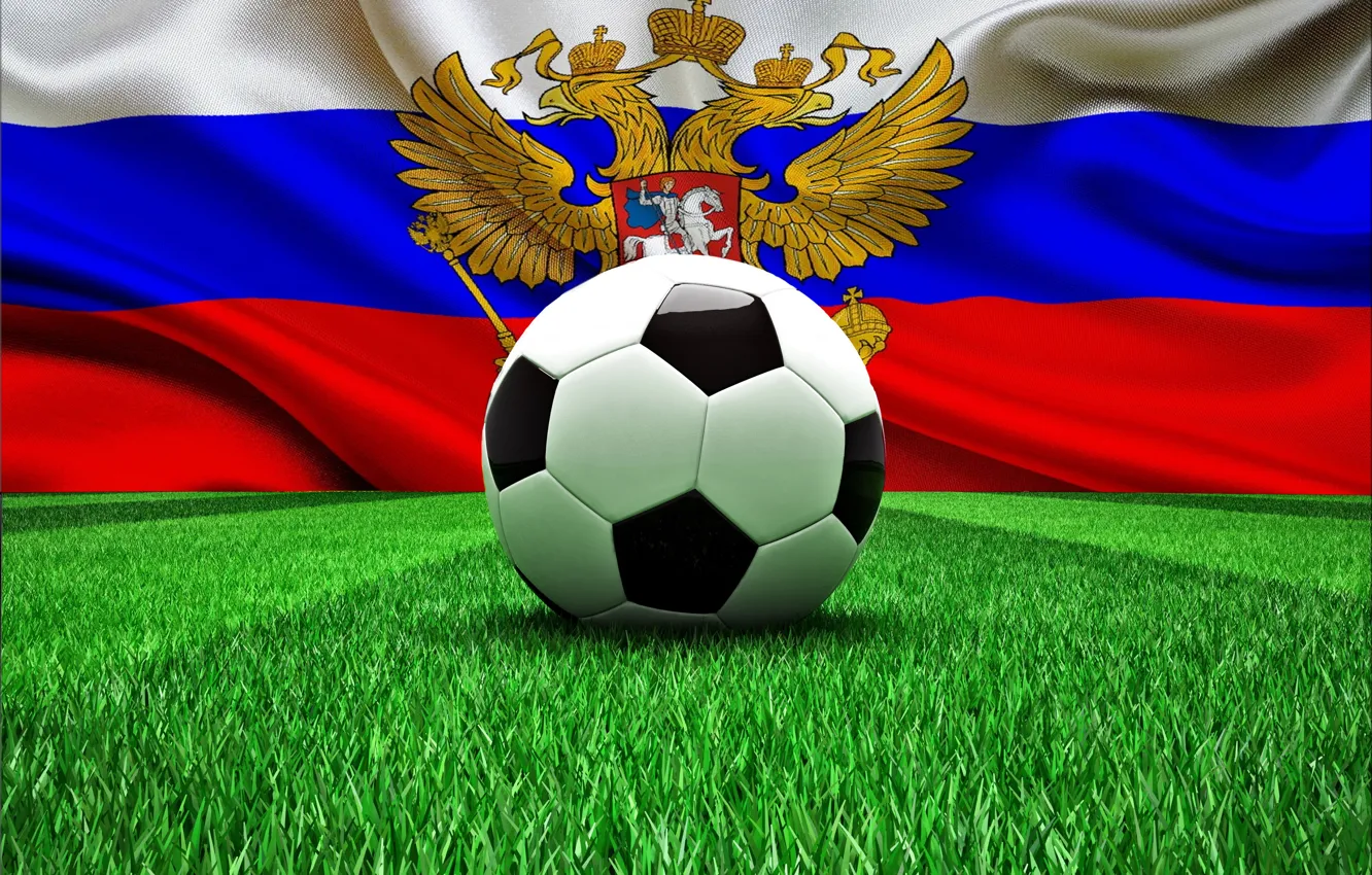 Фото обои футбол, мяч, флаг, Россия, football, flag, кубок мира, World Cup