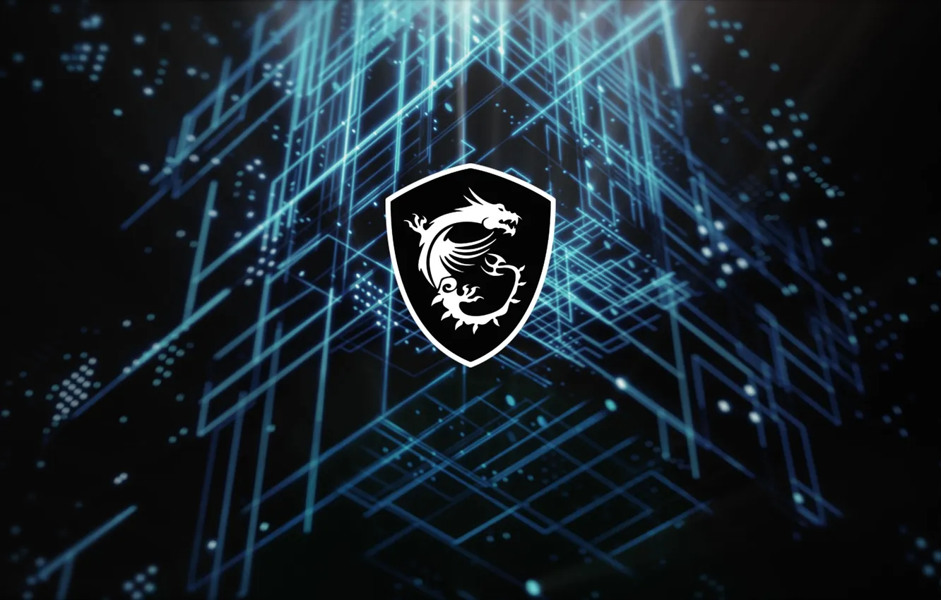 Фото обои темный фон, логотип, logo, бренд, gaming, material, MSI, Micro Star International