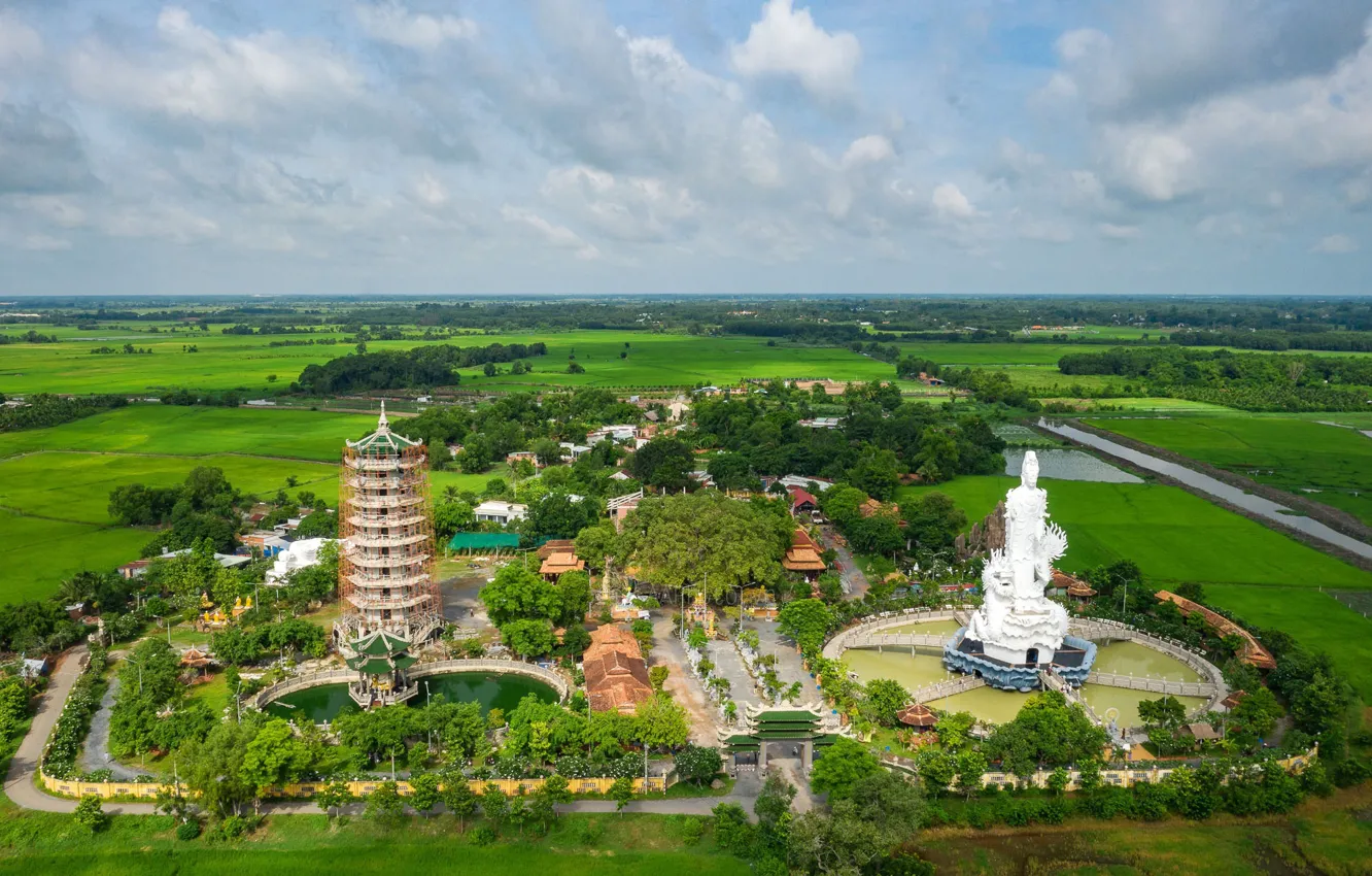 Фото обои природа, бассейн, храм, Вьетнам