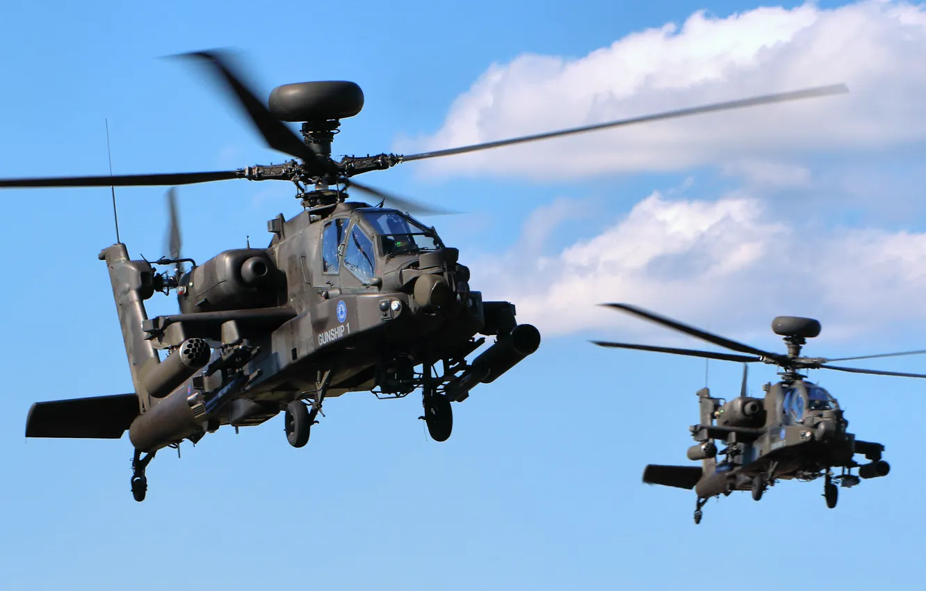Фото обои вертолёт, Apache, AH-64D, ударный, «Апач»