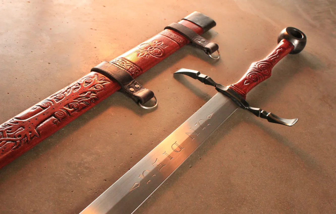 Фото обои фон, сталь, меч, рукоятка