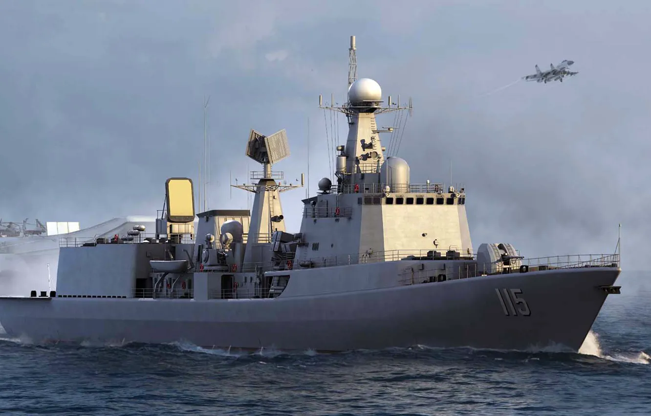 Фото обои Китай, эсминец, эскадренный миноносец, НОАК, Ли Лао, PLA Navy Type 051C DDG-115 Shenyang