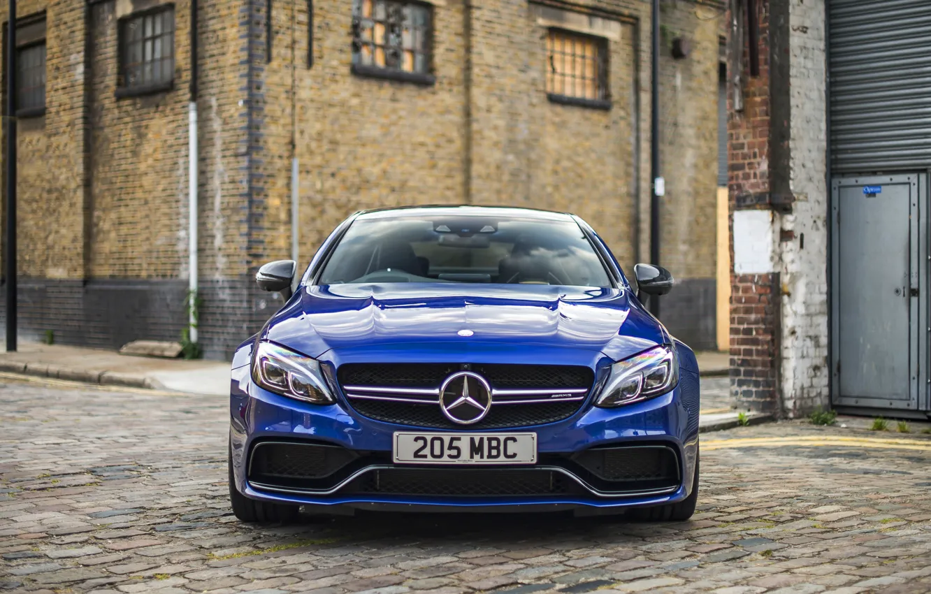 Фото обои синий, Mercedes-Benz, мерседес, AMG, Coupe, C-Class, C205