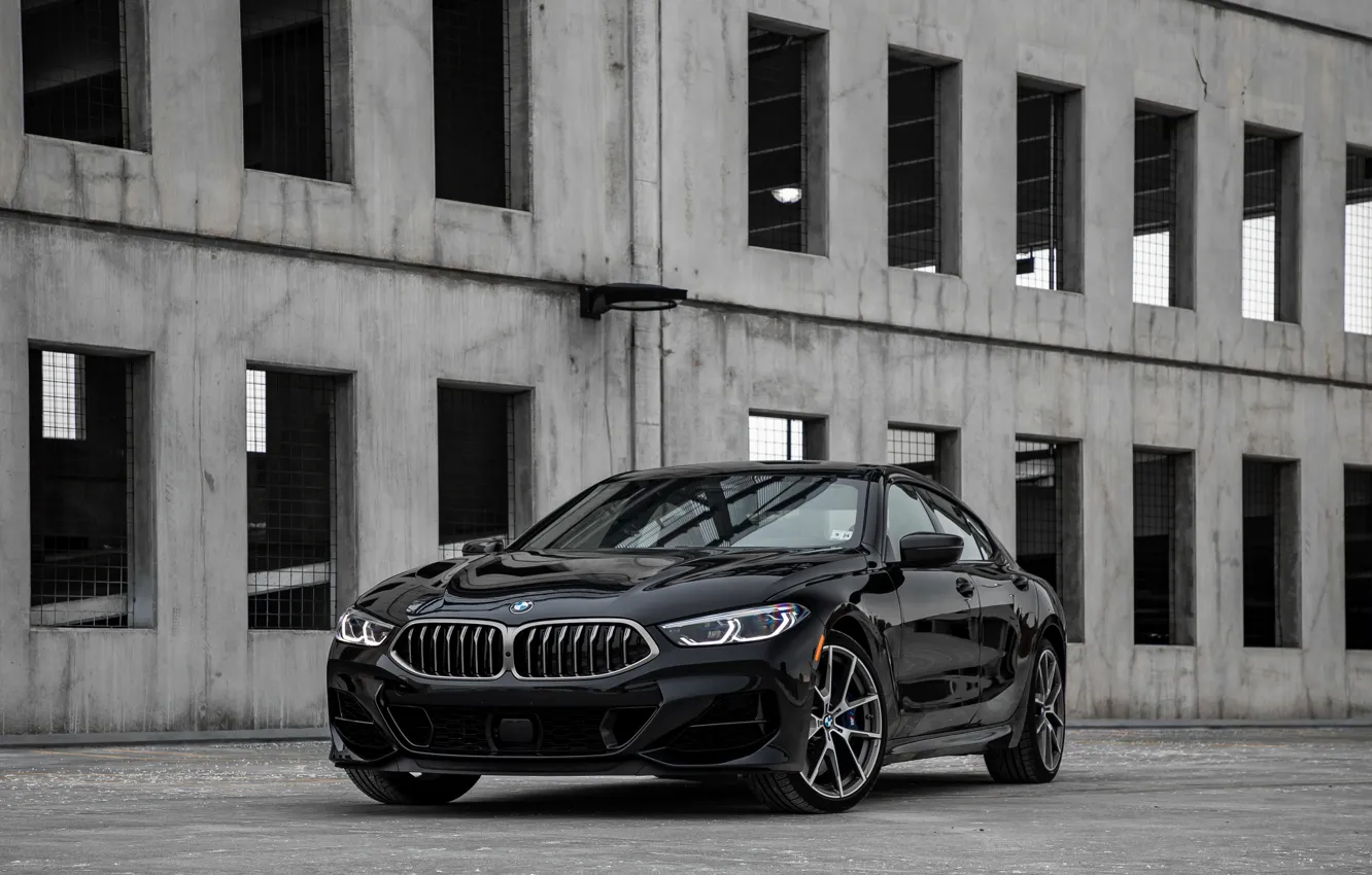 Фото обои чёрный, купе, BMW, строение, Gran Coupe, 2020, 8-Series, 2019