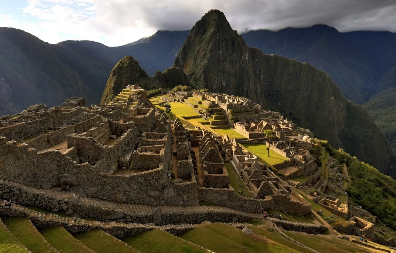 Фото обои пейзаж, горы, природа, фото, строения, Мачу-Пикчу, древние