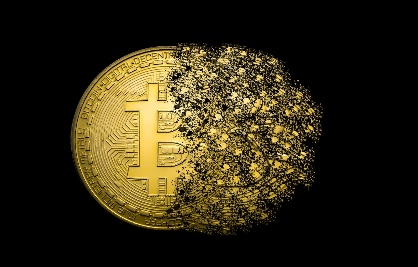 Фото обои logo, coins, GOLD, bitcoins