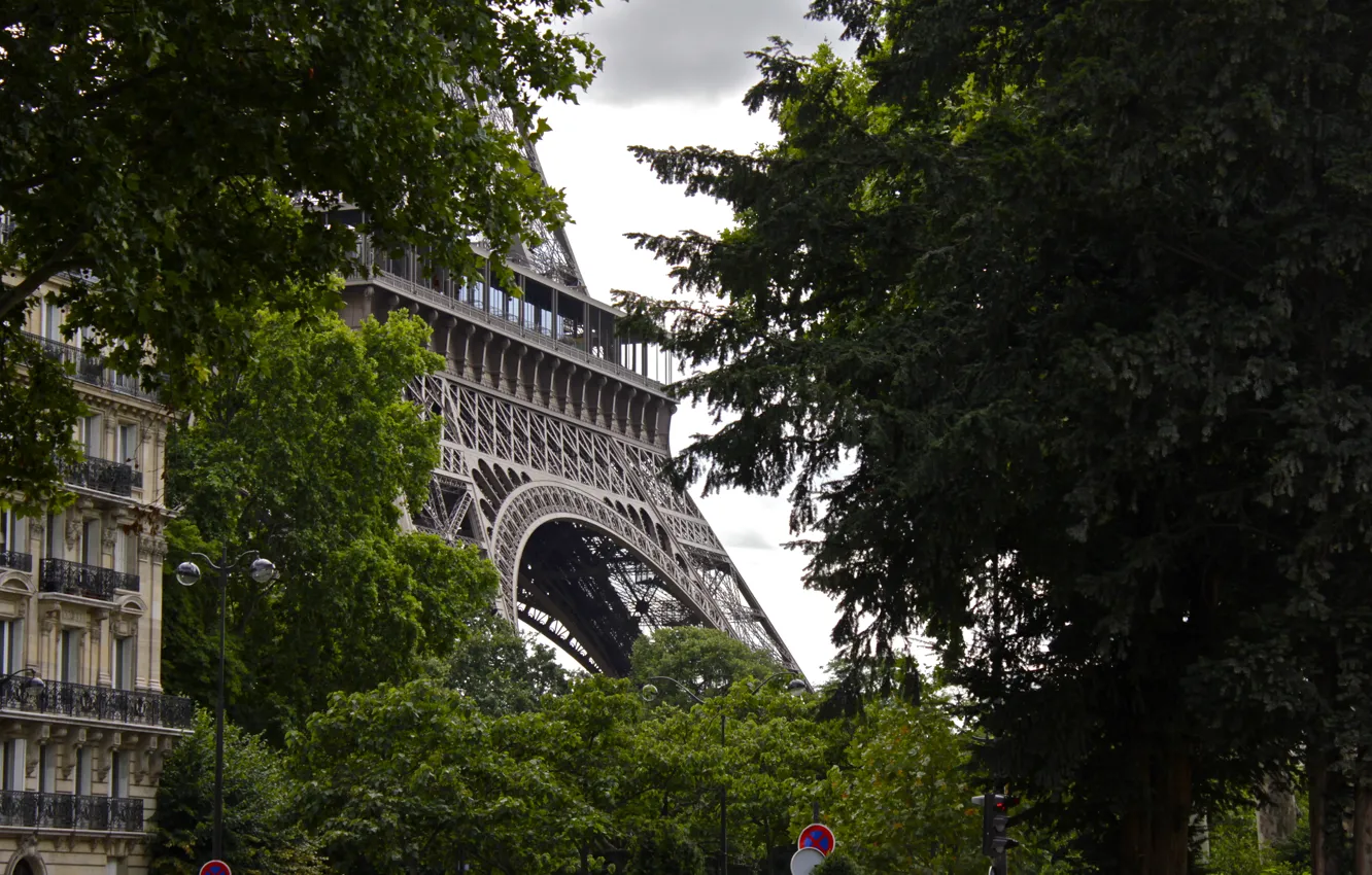 Фото обои парк, Париж, Эйфелева башня, Paris