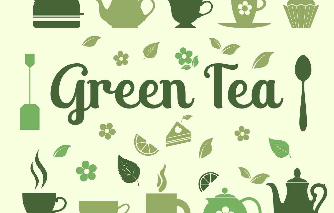 Фото обои фон, green, обои, vector, текстура, tea