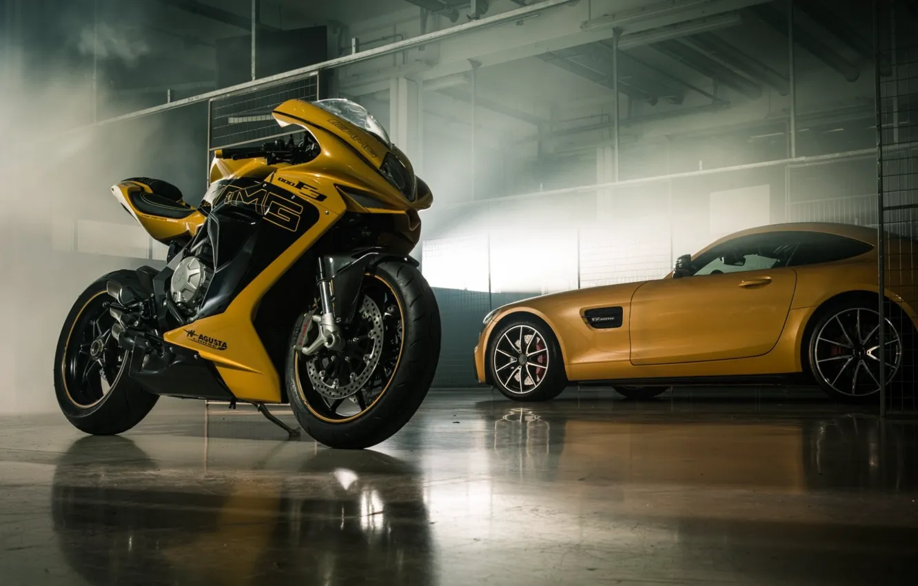 Фото обои Car, Italy, Yellow, Bike, Superbike, Mv Agusta