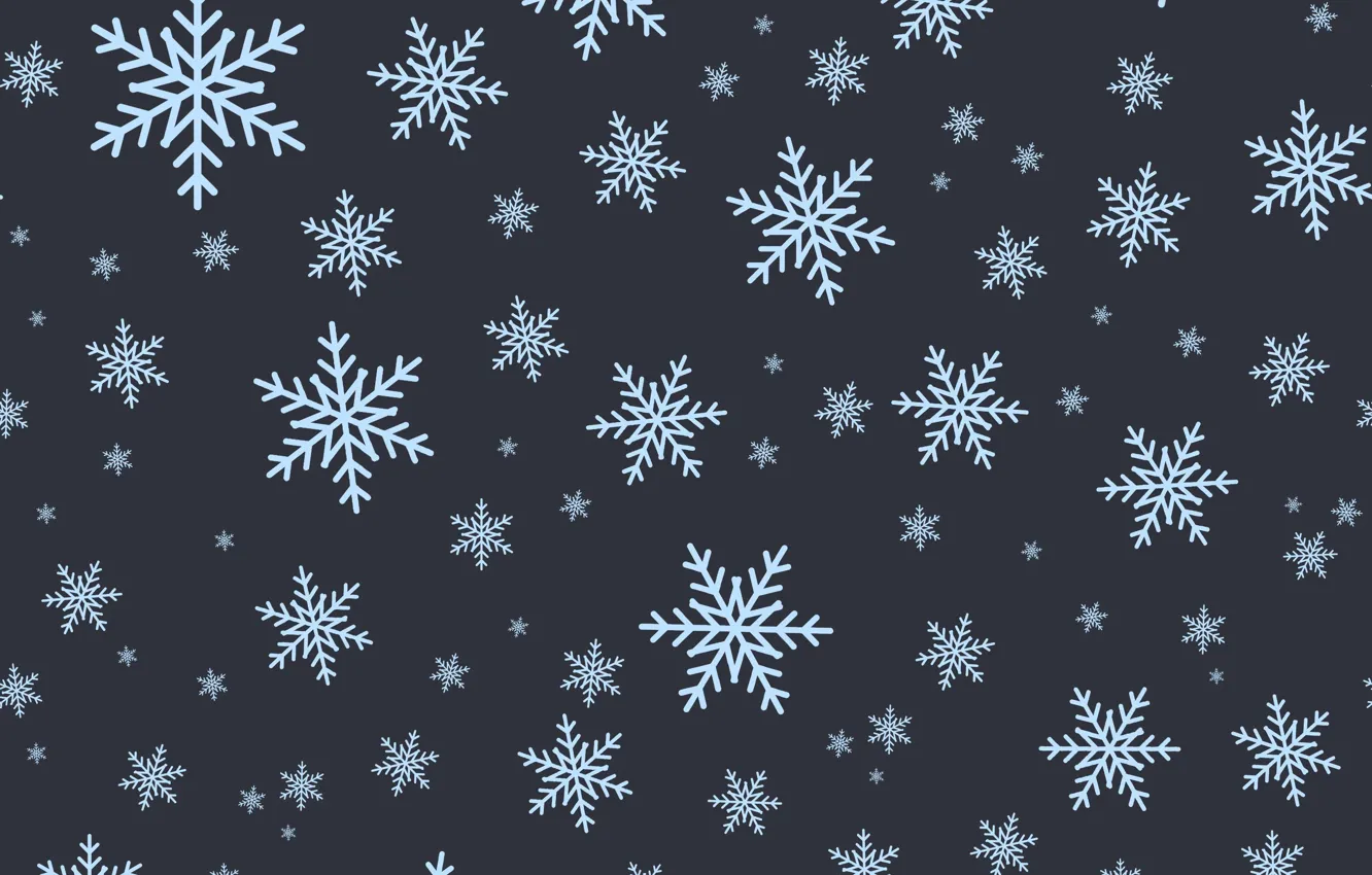 Фото обои зима, снежинки, темный фон, текстура, Рождество, Новый год, много, разные
