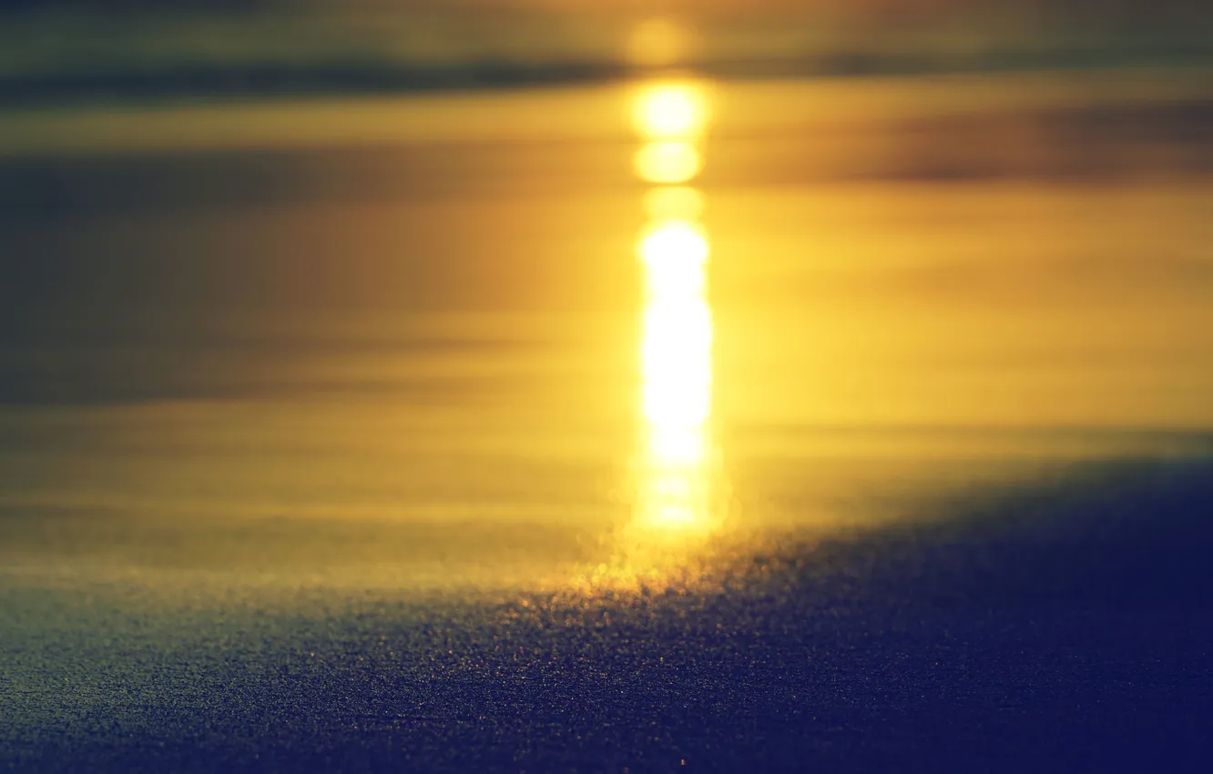 Фото обои песок, волны, пляж, вода, закат, отражение, зеркало