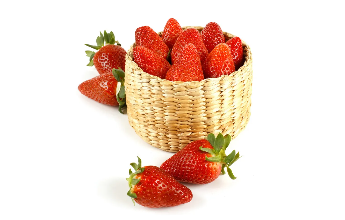 Фото обои ягоды, клубника, корзинка, fresh, strawberry, berries