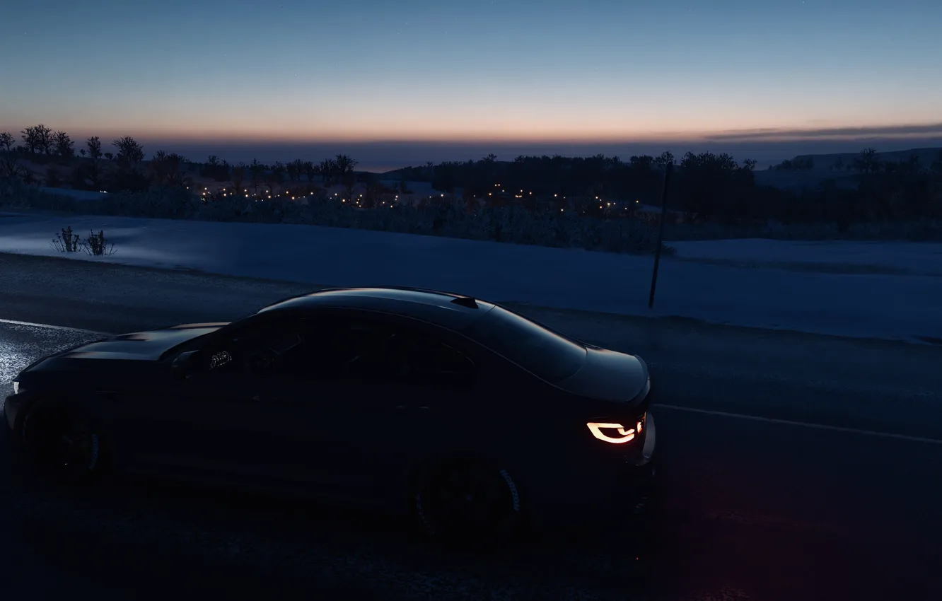 Фото обои HDR, BMW, Horizon, Winter, Night, Game, City Lights, UHD