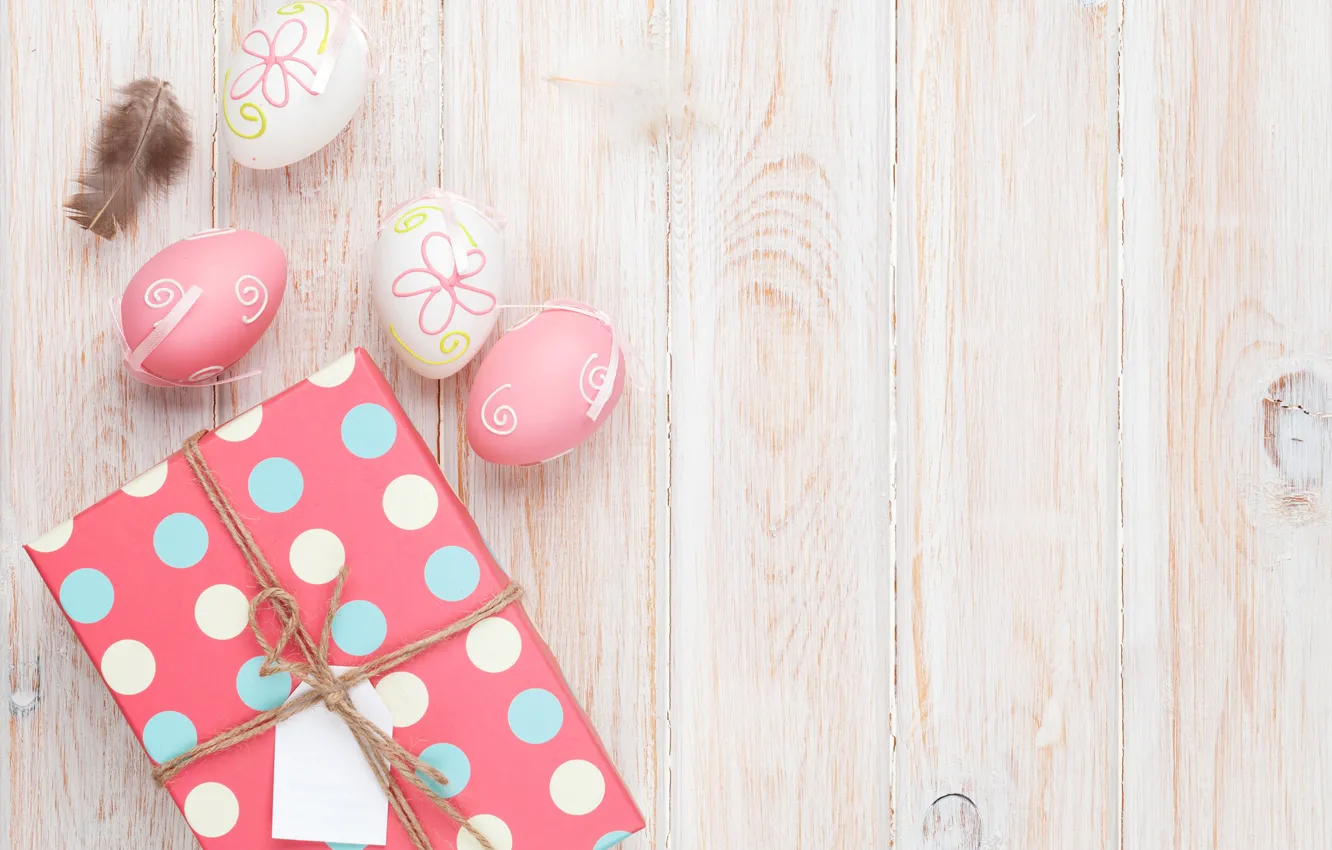 Фото обои праздник, подарок, яйца, Пасха, Easter