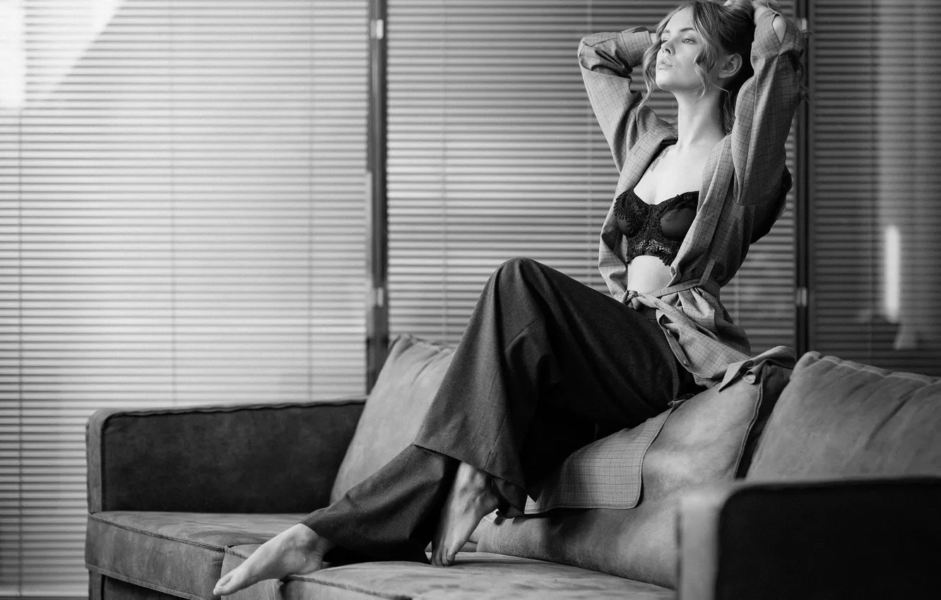 Фото обои girl, lingerie, model, pretty, tattoo, sweet, long-haired, Anastasia Shcheglova