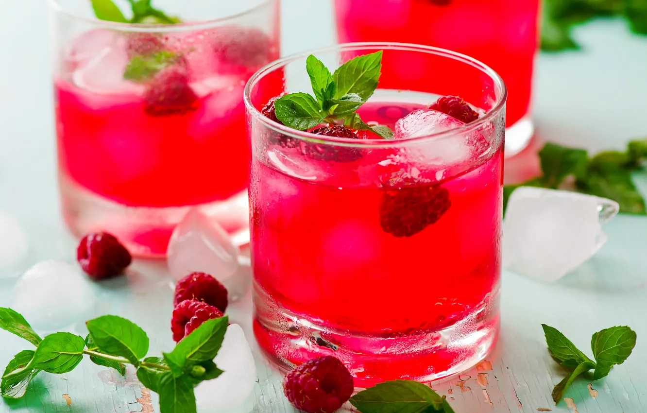 Фото обои лед, клубника, ice, напиток, drink, raspberry, Яго