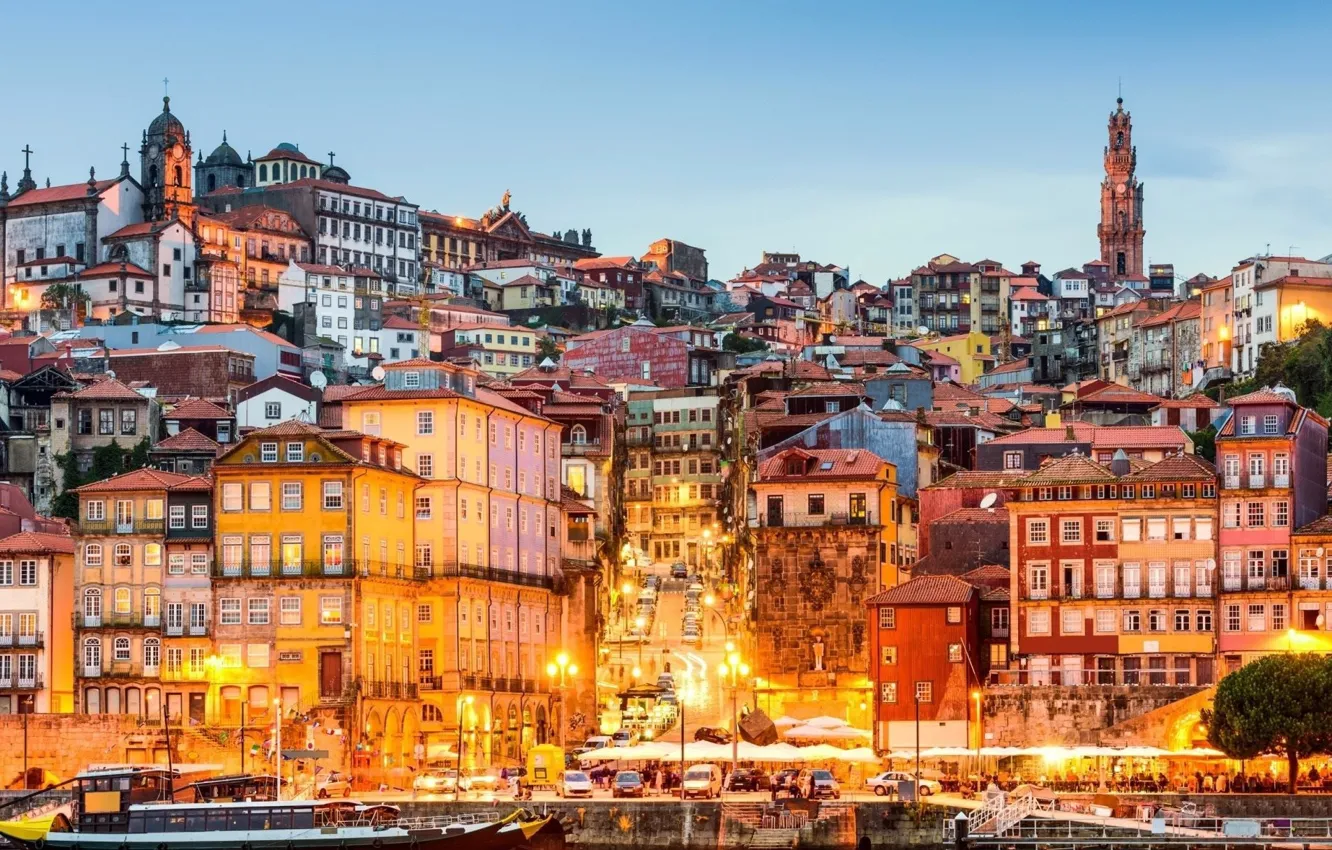 Фото обои город, панорама, Португалия, Порту