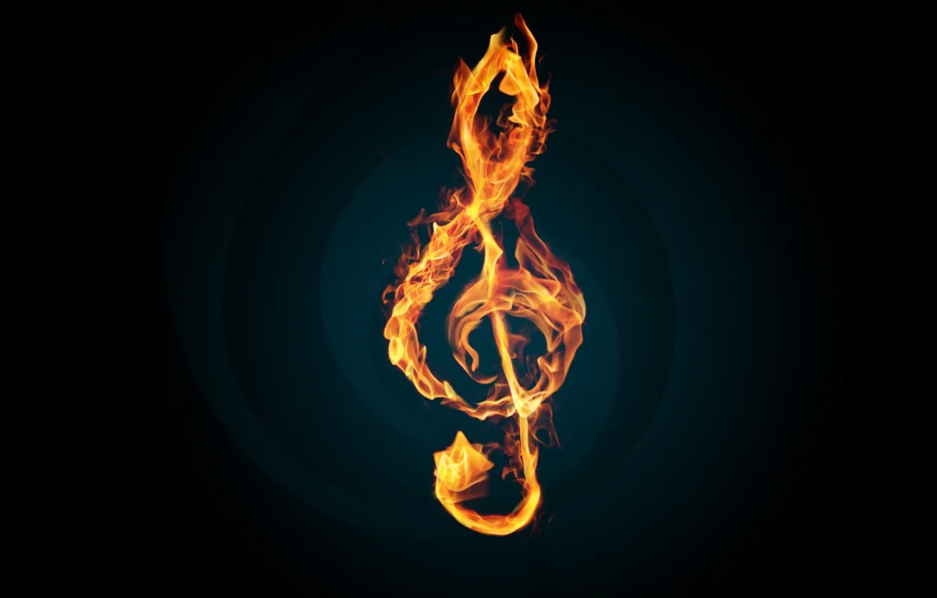 Фото обои огонь, пламя, music, ключ, мелодия, Скрипичный