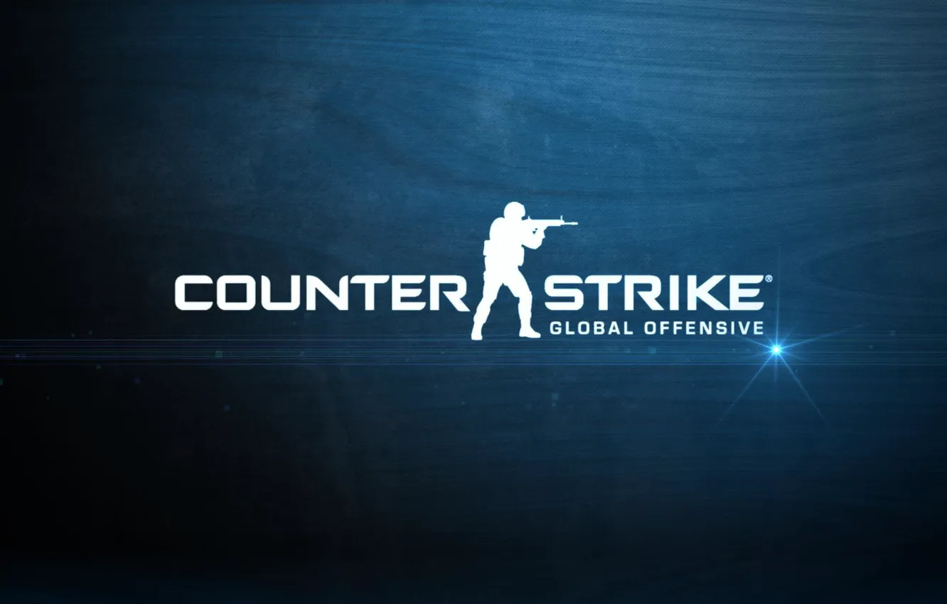 Фото обои game, counter-strike, blue background, global offensive, cs go