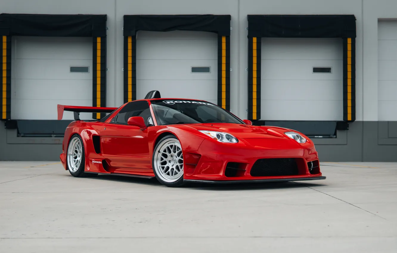 Фото обои Red, Honda, Acura, NSX, Widebody, Acura NSX, Honda NSX, Spor