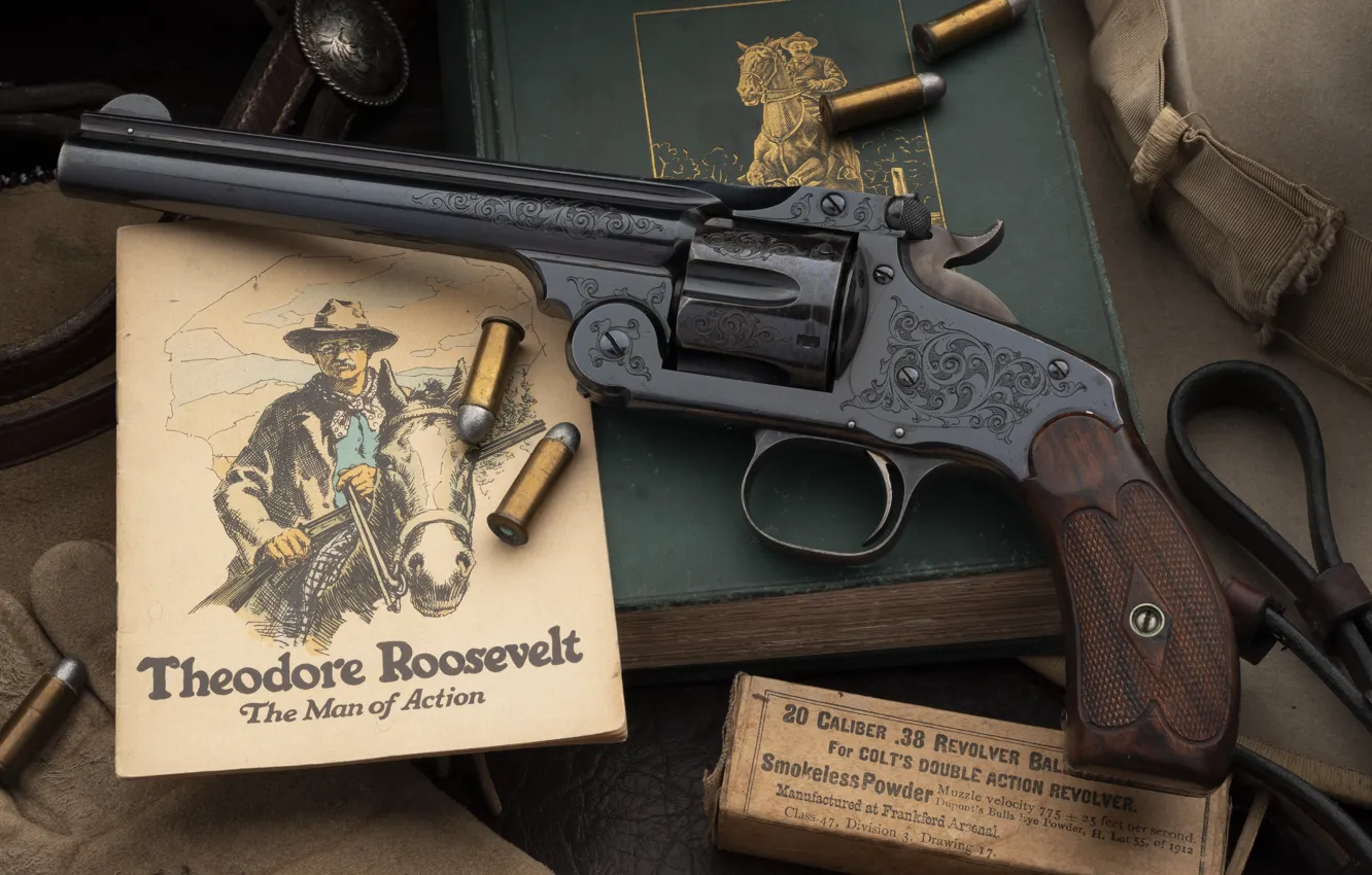 Фото обои Патроны, Оружие, Firearms, Револьвер, Revolver, Weapon, Smith and Wesson, Смит и Вессон