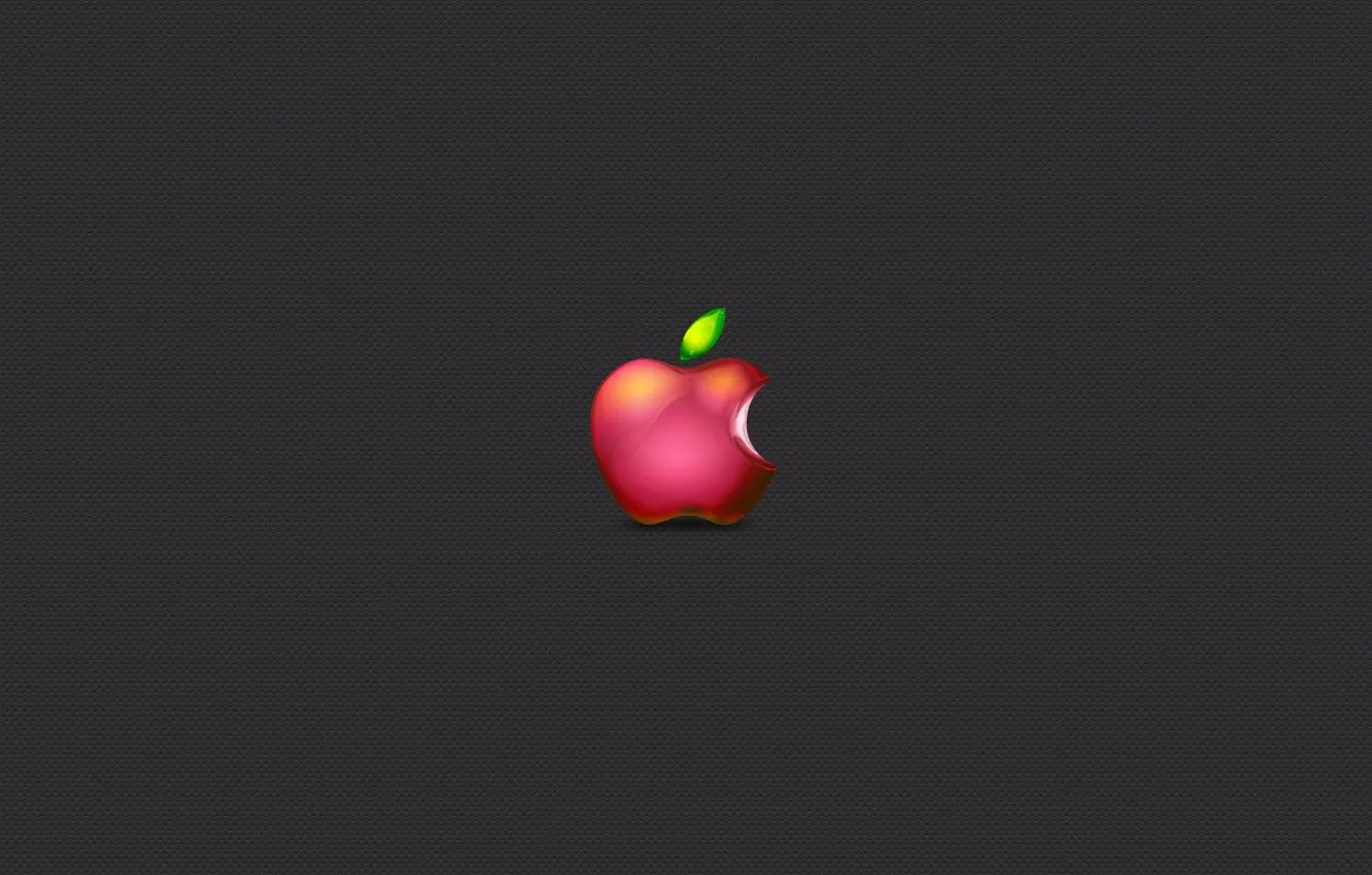 Фото обои серый, apple, минимализм, Яблоко