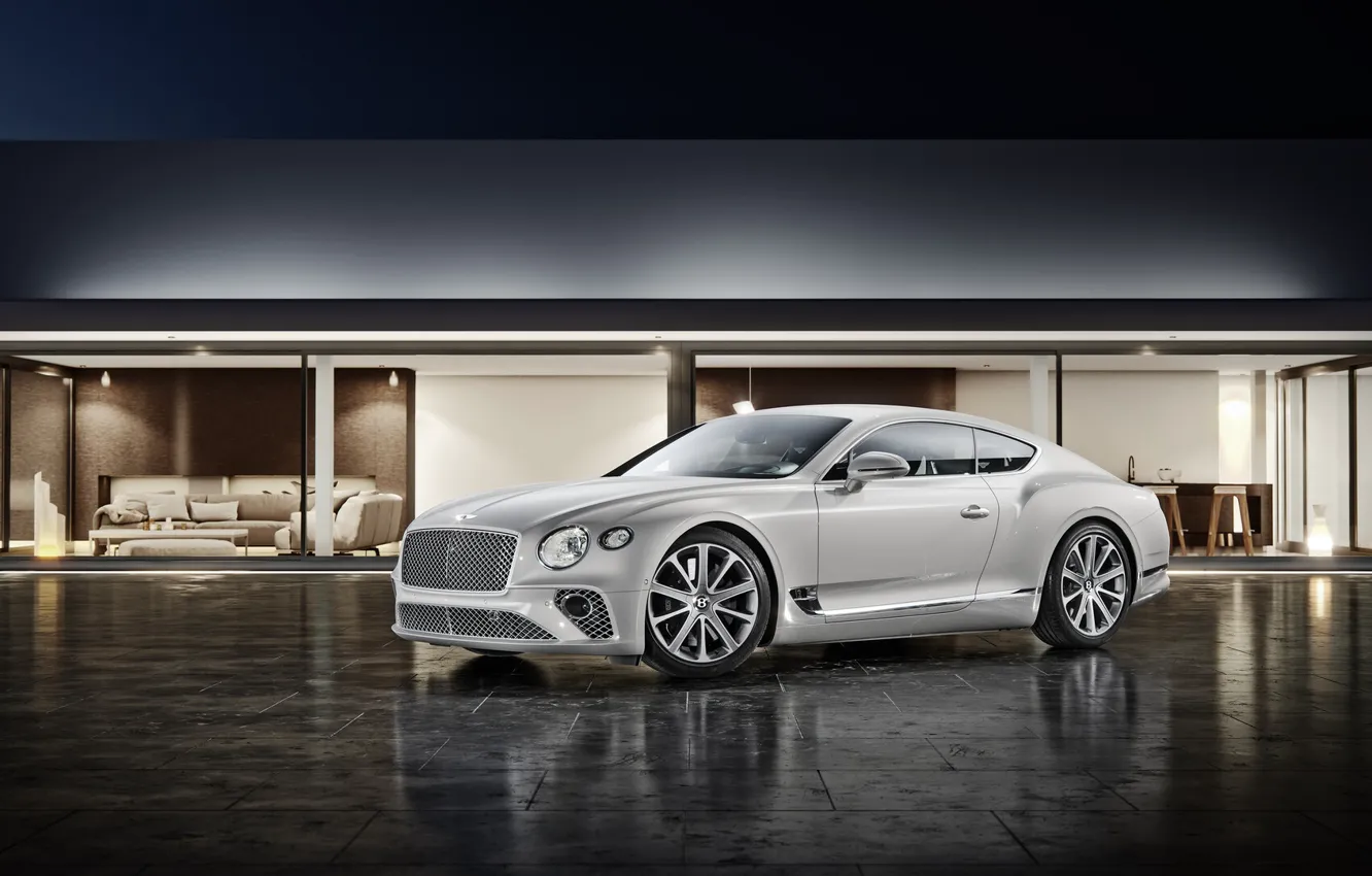 Фото обои Bentley, Continental, Белый, Машина, Car, Автомобиль, Automotive, Bentley Continental GT