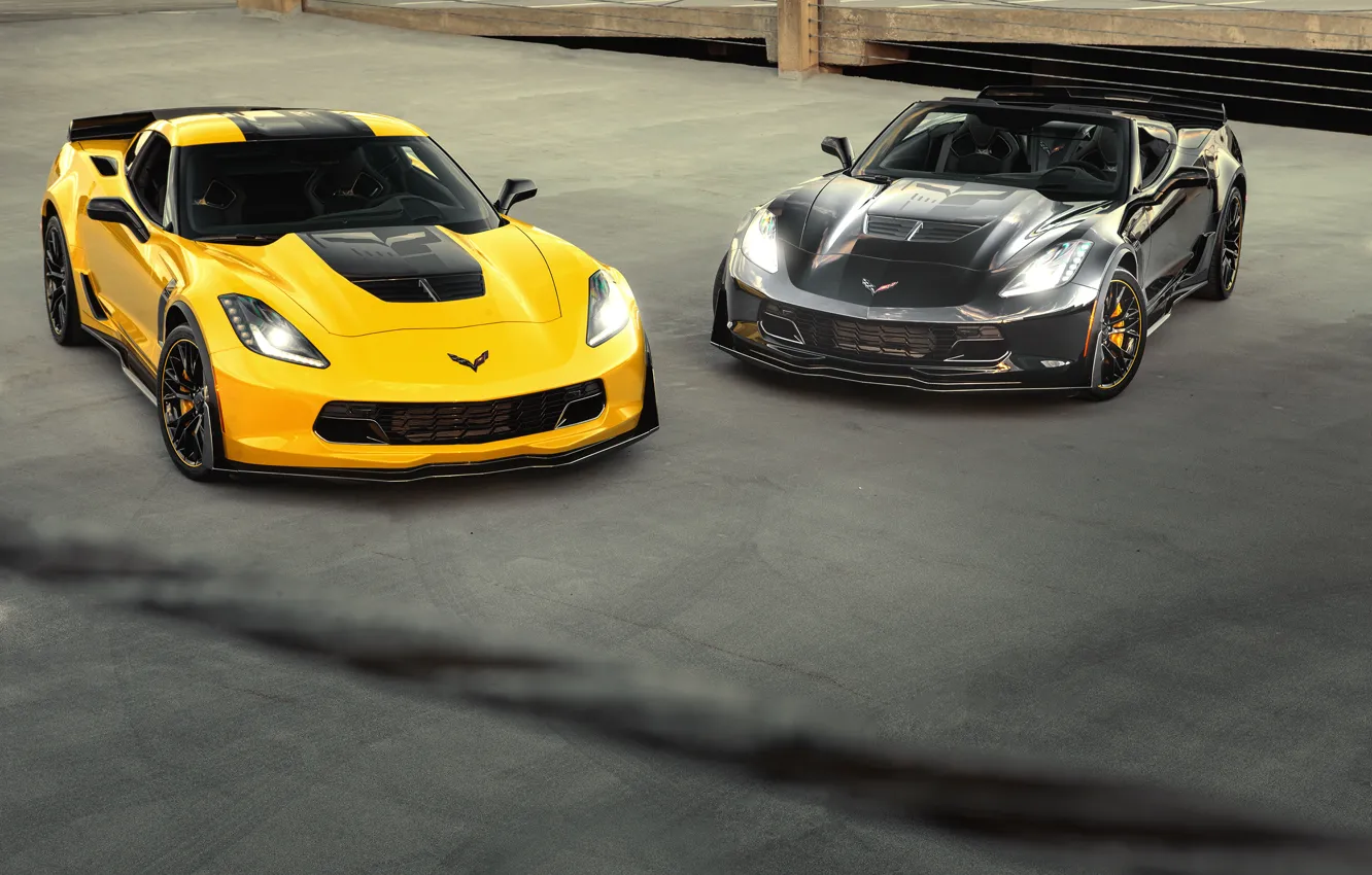 Фото обои Corvette, Chevrolet, два