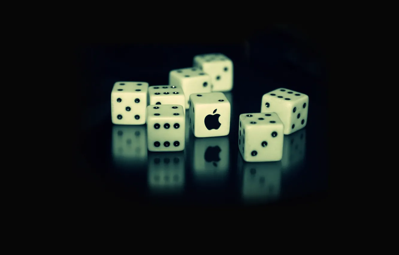 Фото обои белый, отражение, черный, apple, Кубики
