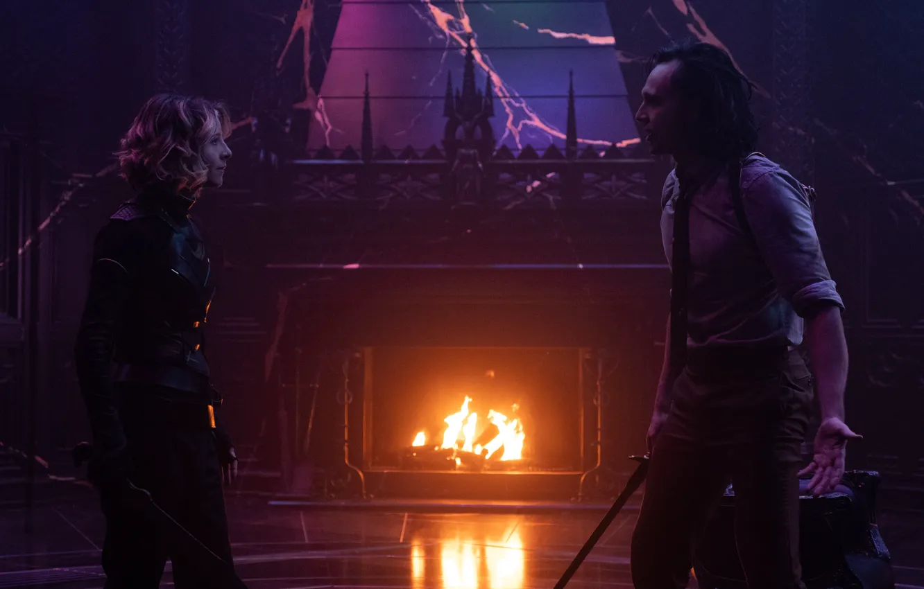 Фото обои Loki, Tom Hiddleston, Marvel Studios, Sylvie, Sophia Di Martino