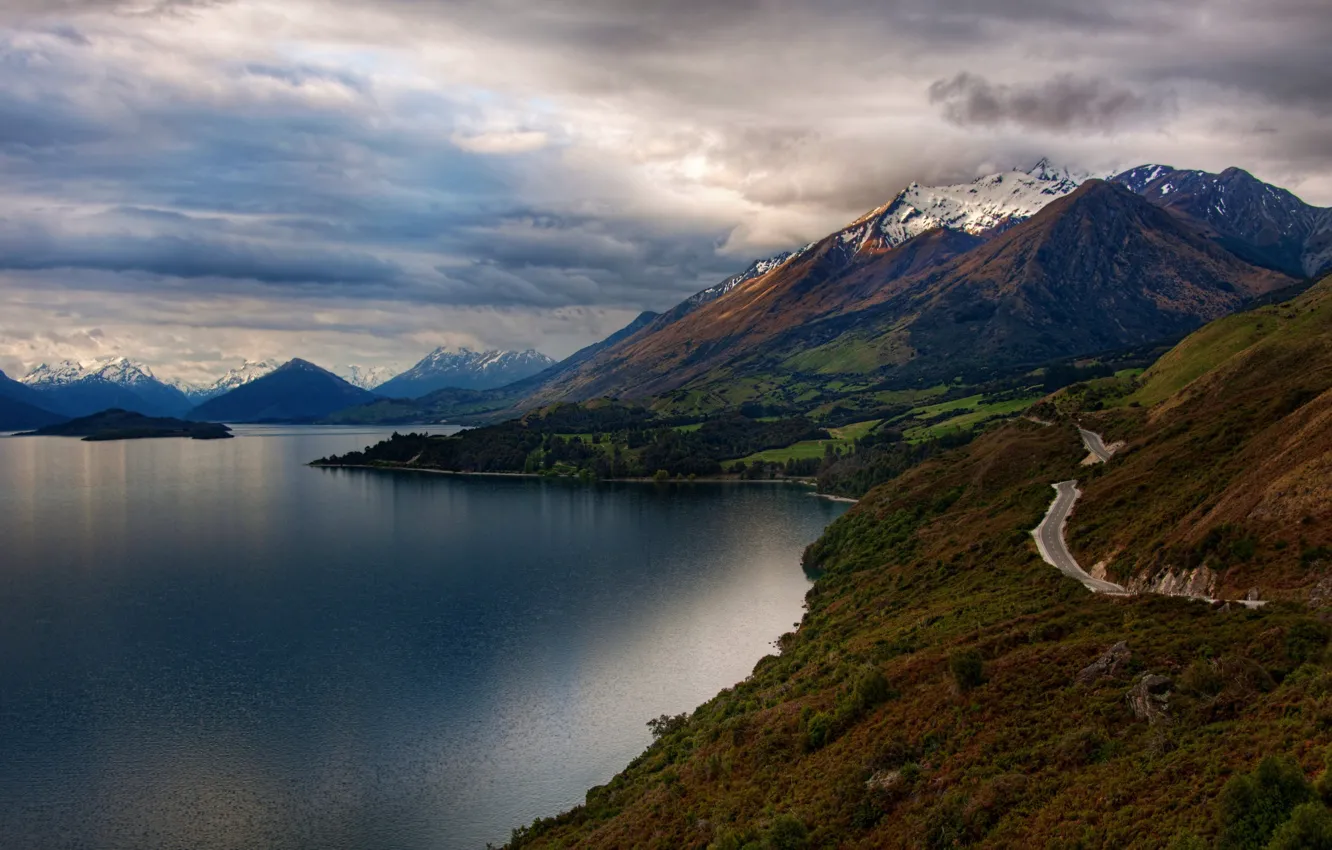 Фото обои Nature, New Zealand, Mountains, Alps, Lake, Otago