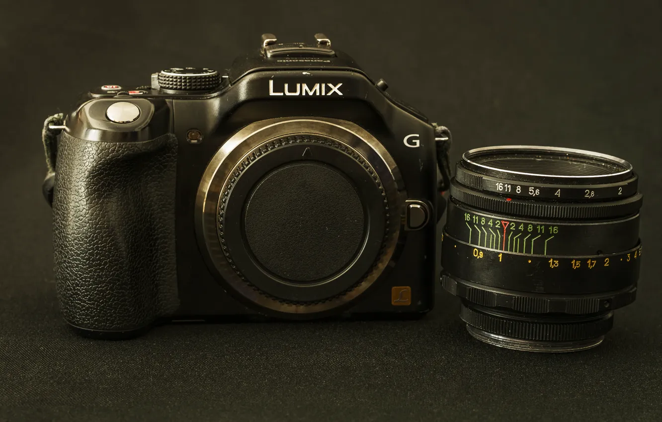 Фото обои макро, фон, камера, Panasonic Lumix G
