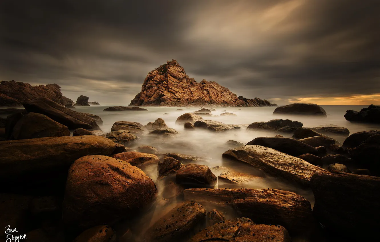 Фото обои море, камни, скалы, берег, photo by Ben Stieden