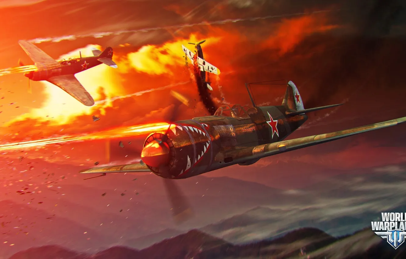Фото обои самолет, огонь, звезда, aviation, авиа, MMO, Wargaming.net, World of Warplanes
