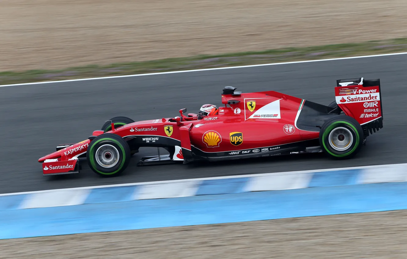 Фото обои Ferrari, Kimi, Raikkonen, Formula 1, 2015, Tests, SF15T