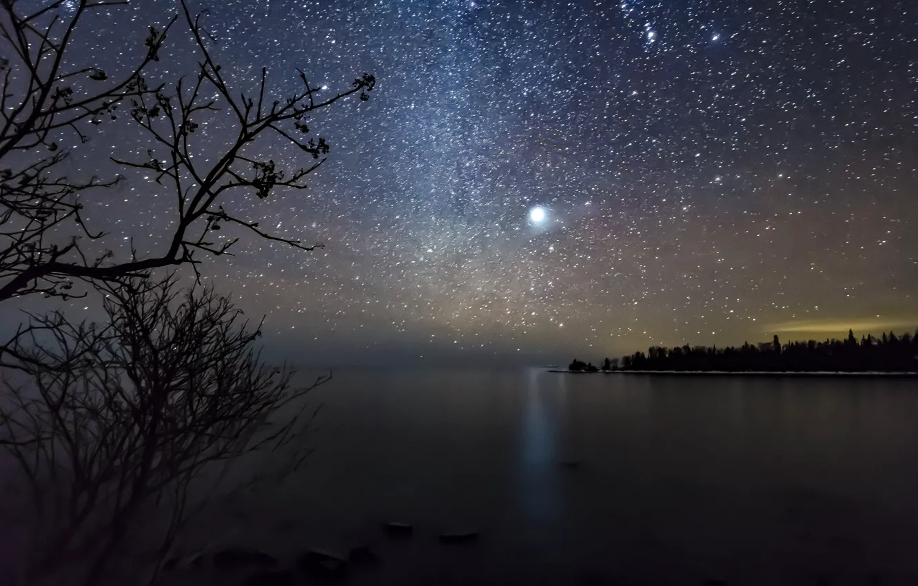 Фото обои небо, звезды, пейзаж, Сириус