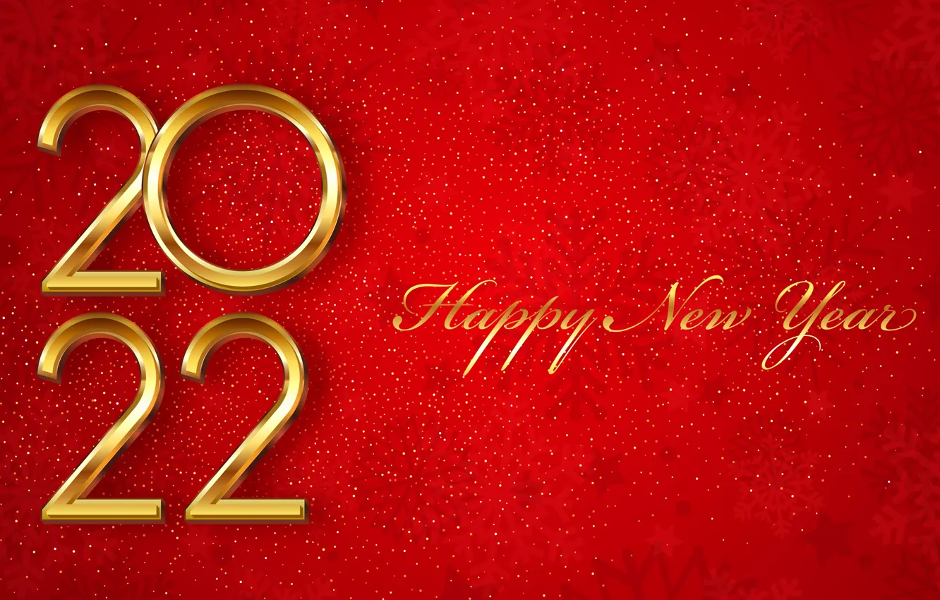 Фото обои золото, цифры, Новый год, red, golden, new year, happy, красный фон