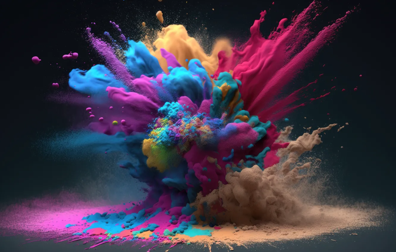 Фото обои взрыв, краски, цвет, colors, colorful, abstract, rainbow, explosion