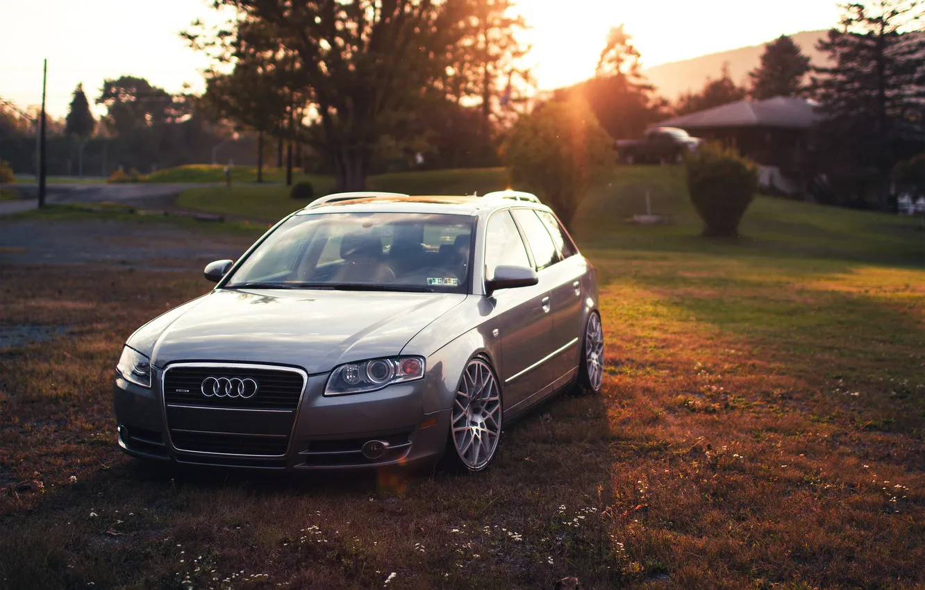 Фото обои осень, солнце, Audi, ауди, универсал
