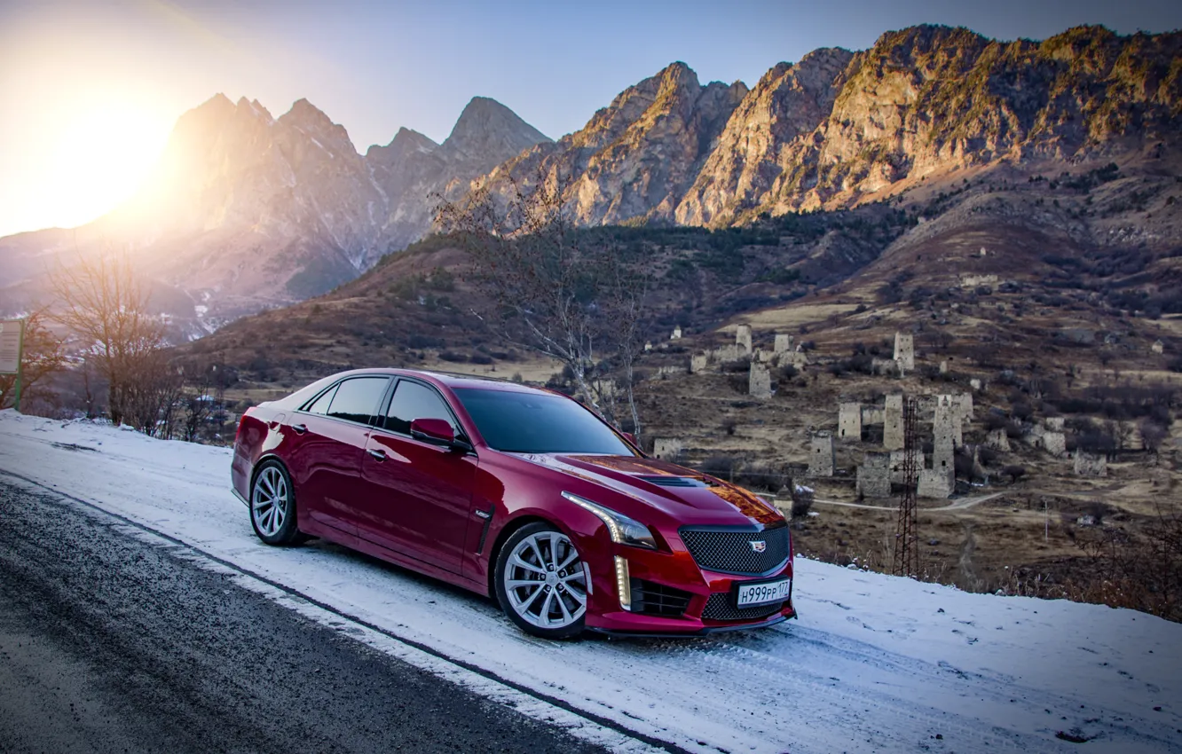 Фото обои cadillac, cts, ingushetia