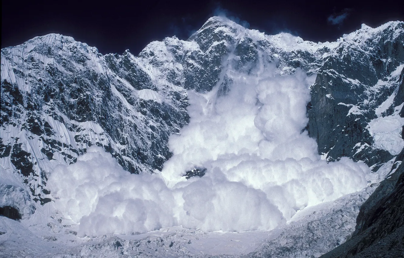 Фото обои снег, горы, природа, опасность, nature, mountains, snow, avalanche