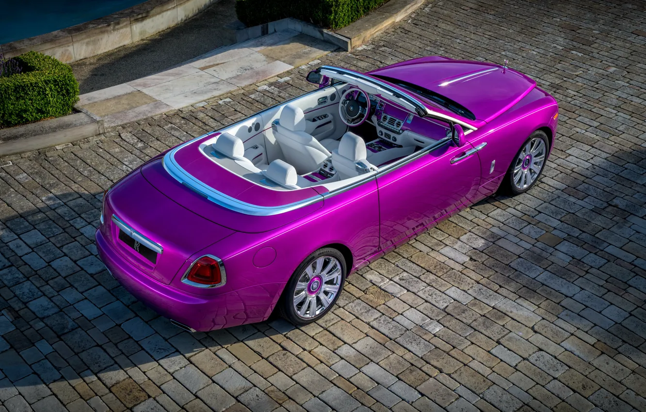 Фото обои авто, розовый, тень, Rolls-Royce, салон, Cabriolet, шикарный, Fuxia