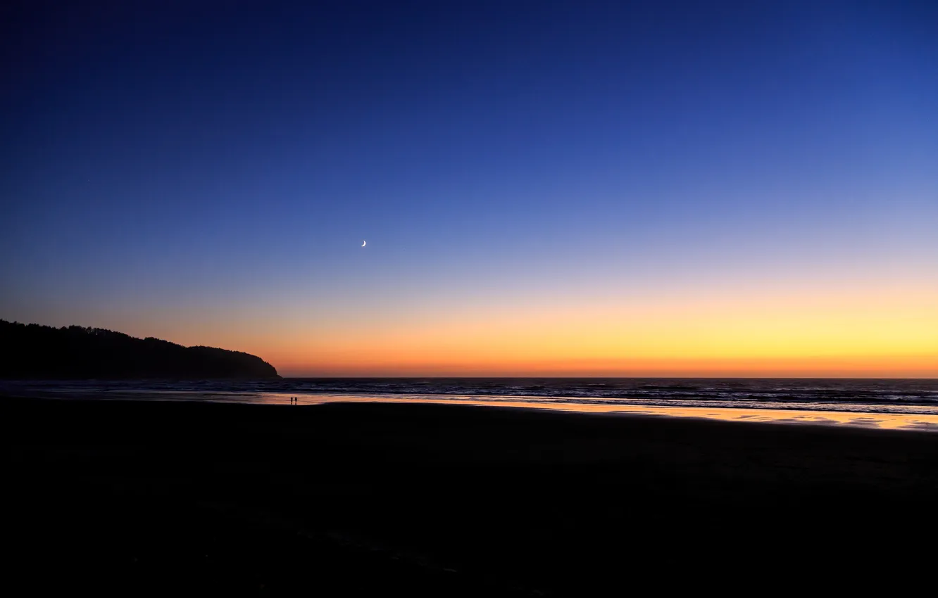 Фото обои океан, рассвет, побережье, Oregon, Cape Lookout