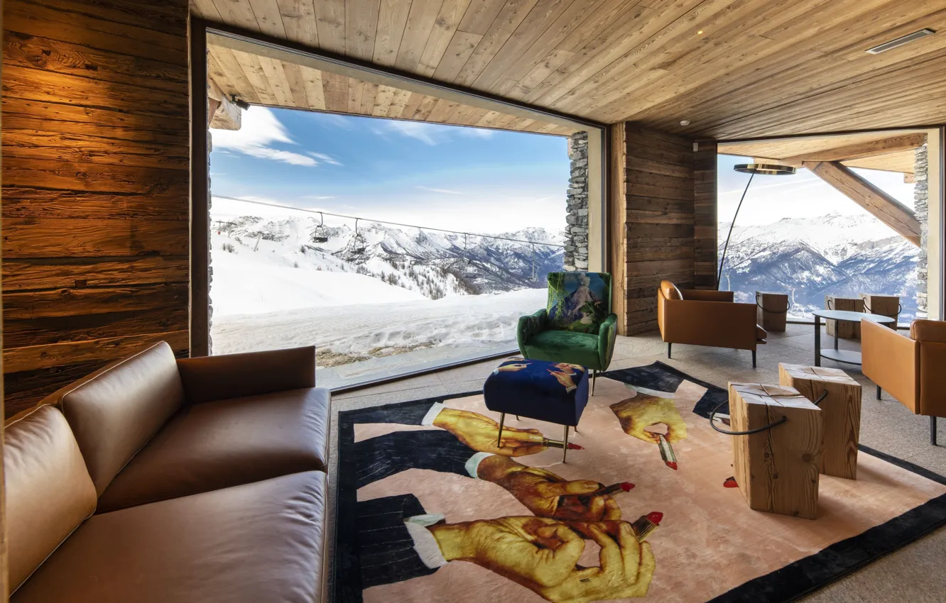 Фото обои дизайн, стиль, интерьер, Италия, Italy, гостиная, горнолыжный курорт, зона отдыха