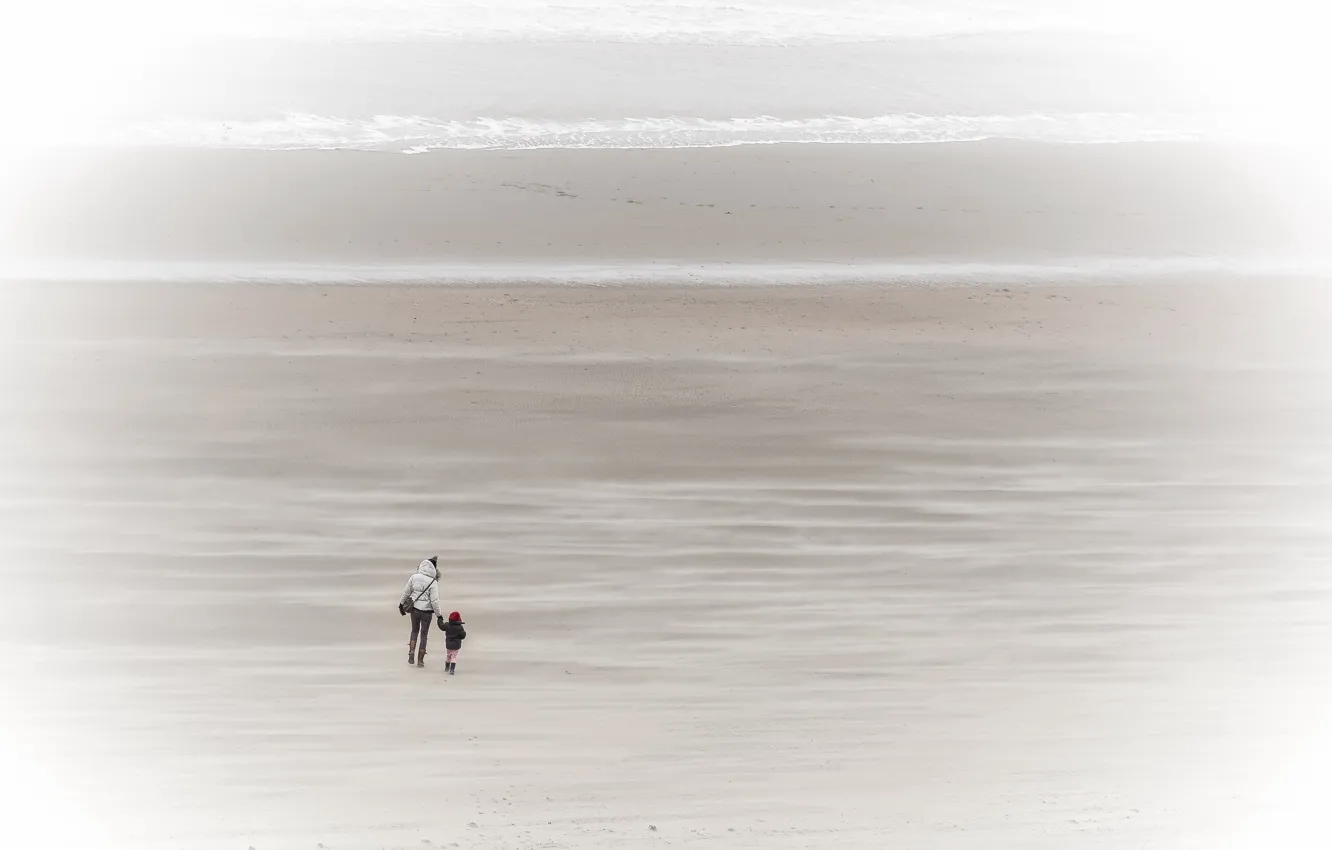 Фото обои море, люди, берег