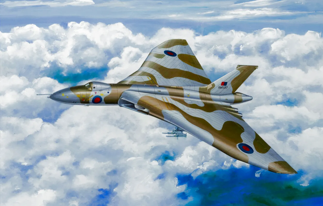 Фото обои war, art, painting, aviation, Avro Vulcan