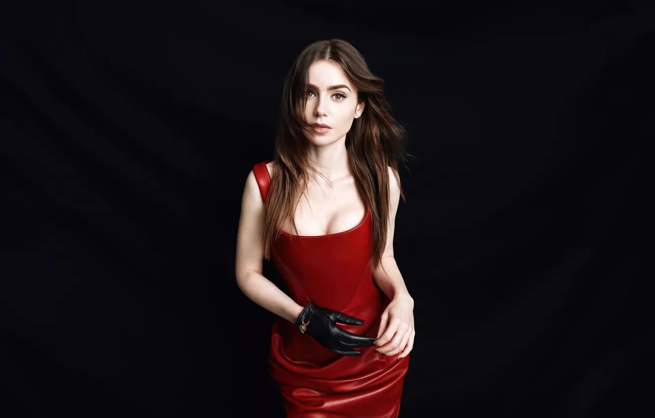 Фото обои girl, beautiful, actress, elegant, lily collins, adorable